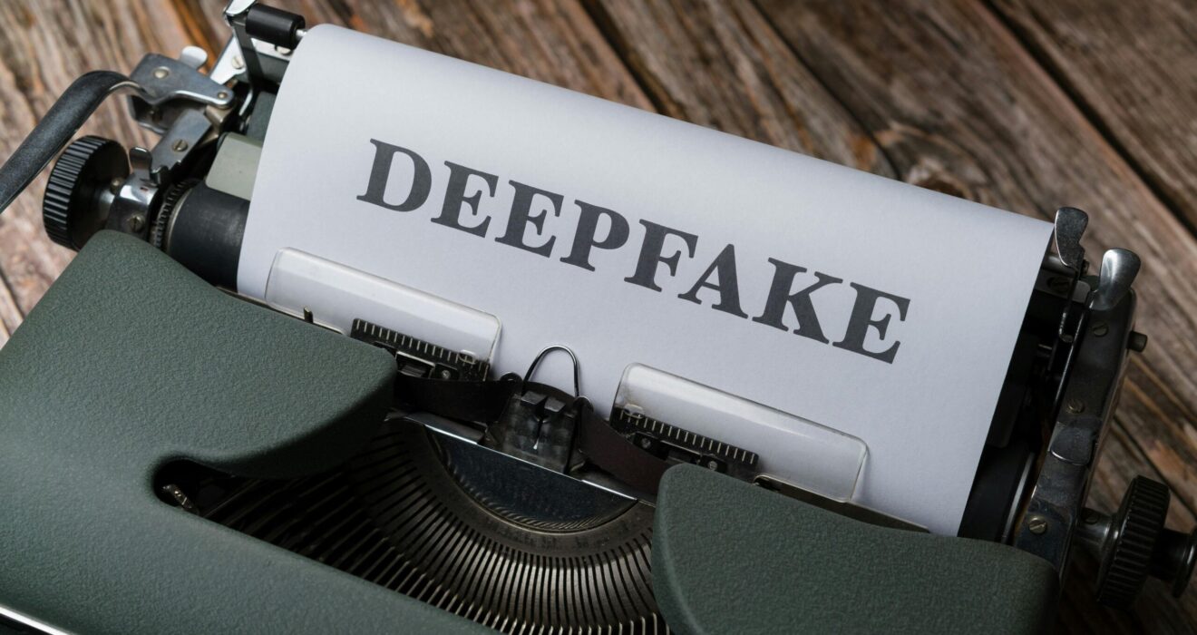 Free A typewriter with the word deepfake on it Stock Photo